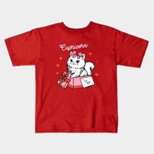 Capricorn Sassy Valentines Kitty Kids T-Shirt